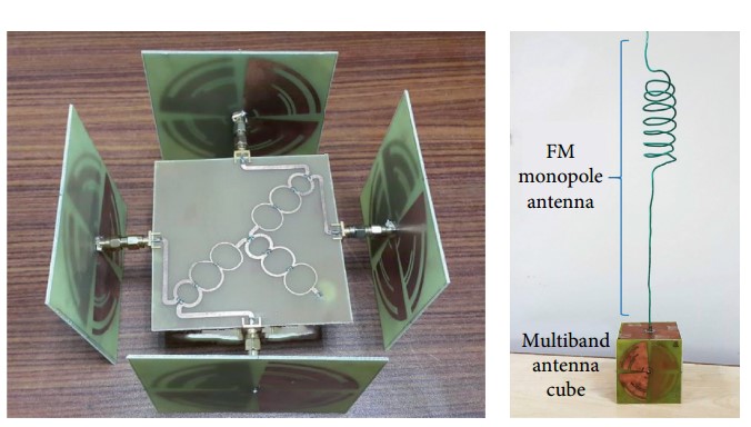 Figure 3. (a) 3D cube rectenna without FM antenna (b) Complete 3D cube rectenna [2]
