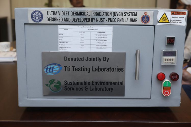 NUST handover Ultraviolet Germicidal Irradiation (UVGI) System to Environment Protection Department, Pakistan, Covid-19, UVGI, Disinfect, NUST Research, Research Activities