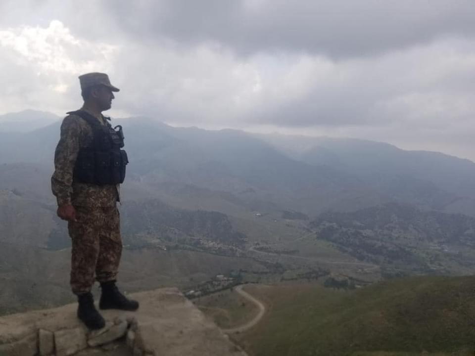 Figure 11: A soldier of the Pakistan Army stands guard at Alexandra Fort, Razmak
