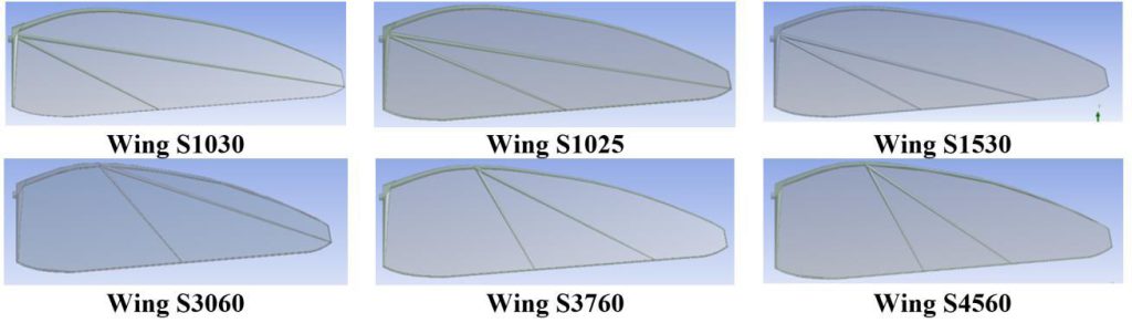 Figure 3: First, six cases are based on the position of stiffeners