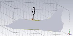 Figure 1: Single blade antenna mounted on aircraft