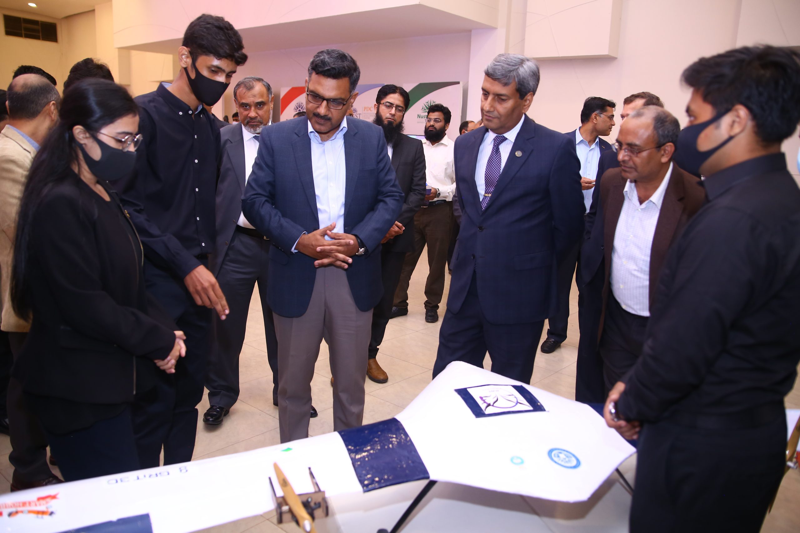 DG Rangers Sindh, Maj Gen Iftikhar Hassan Chaudhary visiting the projects displayed at NUST Karachi Expo accompanied by Dr Rizwan Riaz, Pro Rector RIC