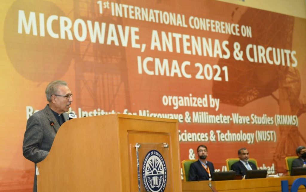 Figure 12. His Excellency Dr. Arif Alvi, the President of Islamic Republic of Pakistan, addressing at the closing ceremony