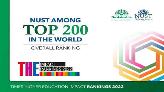 NUST Ranked In The Top 200 in THE Impact Ranking 2022