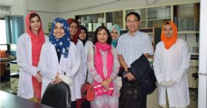 Figure 1. Prof. Dr. Linfa Wang, Director infectious diseases program, DUKE-NUS Singapore along with Dr. Aneela Javed and MIL research group during NUST visit, 2017