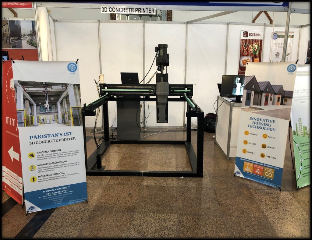 Figure 1: Showcasing of 3D Concrete Printer at First International Housing and Property Expo’22 