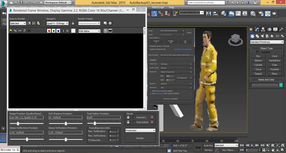 Figure 1: 3D rendering of a construction worker character in progress, as seen through the digital workspace