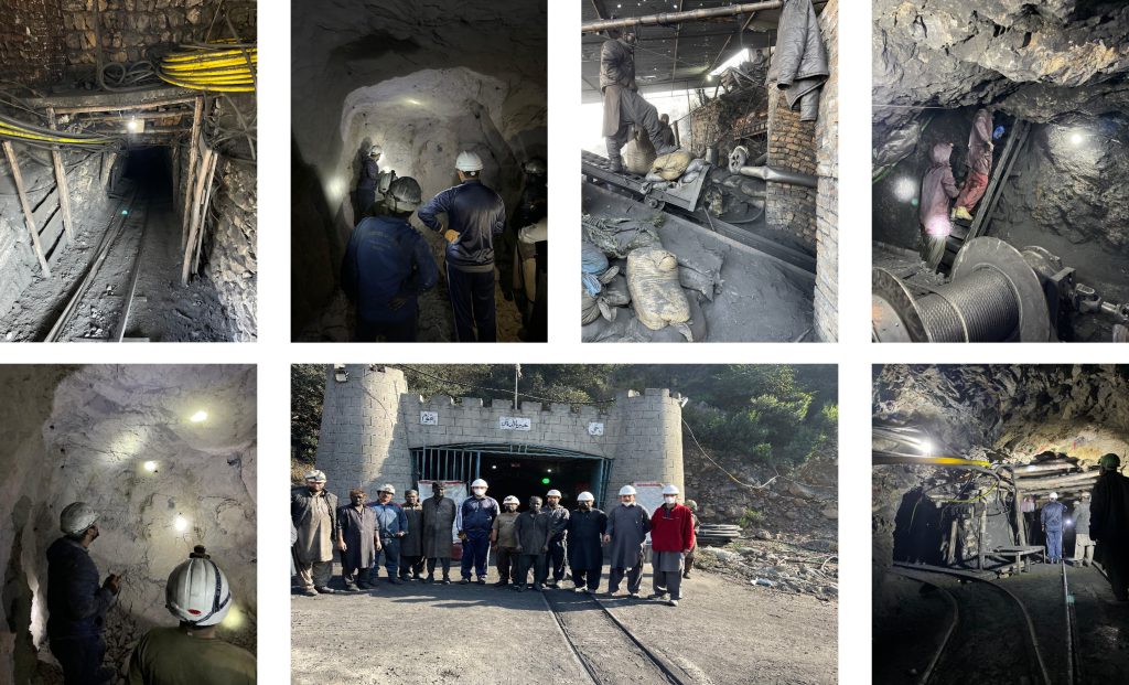 Figure 4: Glimpses of SAGE -MCE Team surveying the coal mine in Khyber Pakhtunkhwa