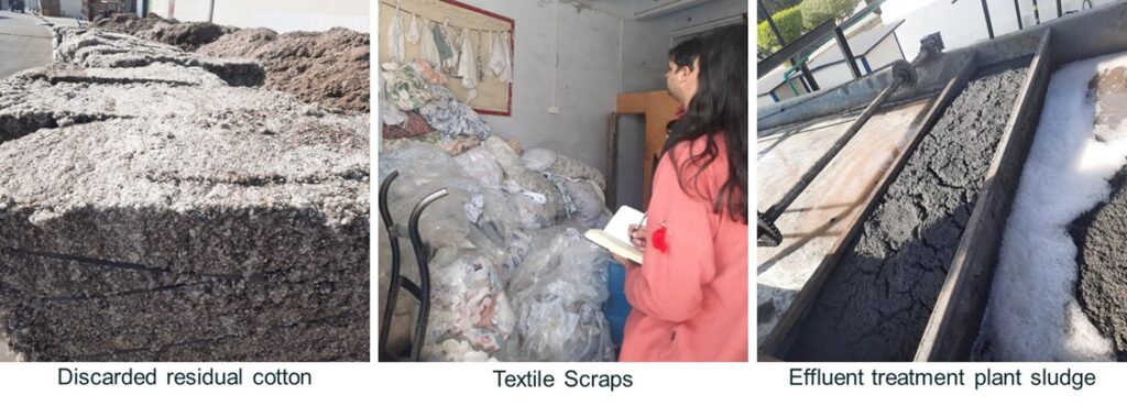 Figure 1: Major solid waste streams identified at a local textile industry