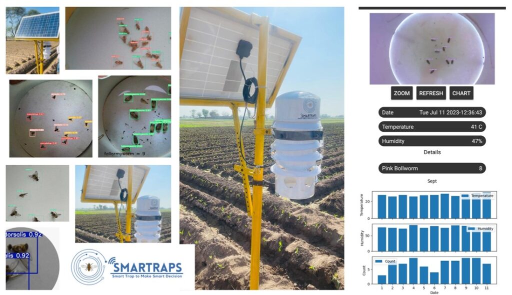Figure 4: SMARTTRAPS system for real-time, AI-based insect monitoring in crop fields