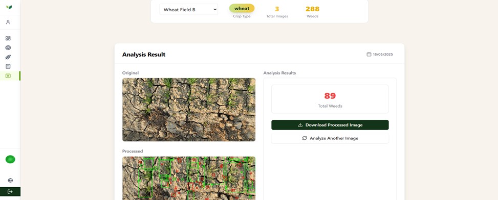 Figure 7: Weed Detection Interface