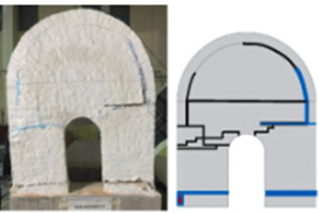 Figure 2: The cracking comparison between experimental and numerical response