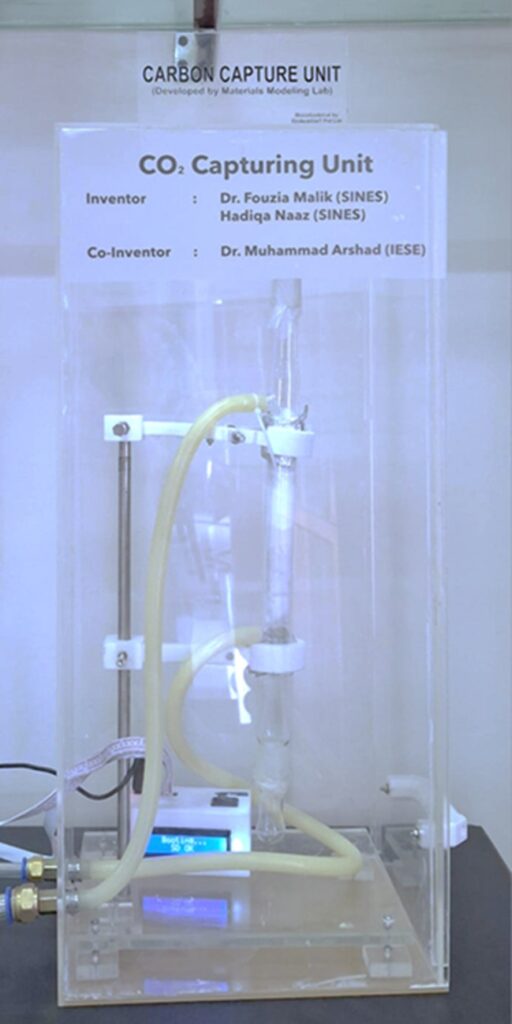 Figure 1: Laboratory-scale experimental setup (right) for the CO2 adsorption studies